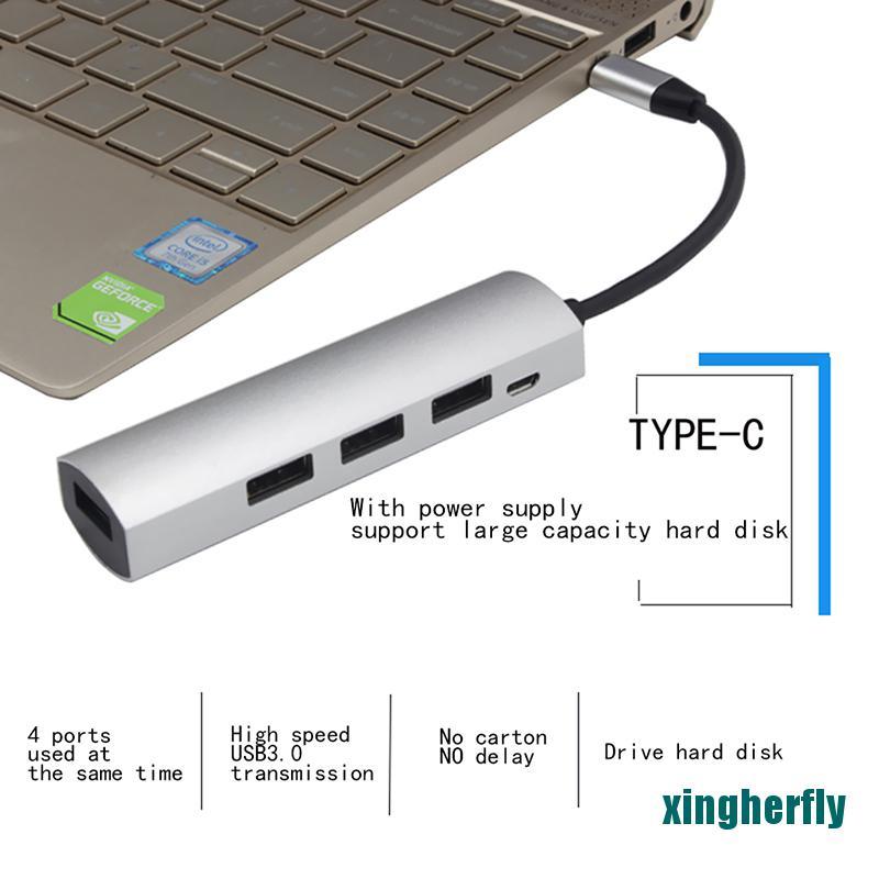 Bộ Chia Nguồn Xl Lw Type-C Usb 3.0 Hub 3.1 1 Drives 4 Xvvz