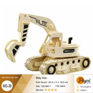 Bộ Lắp Ráp Mô Hình Gỗ 3D - [MG38] Máy Xúc