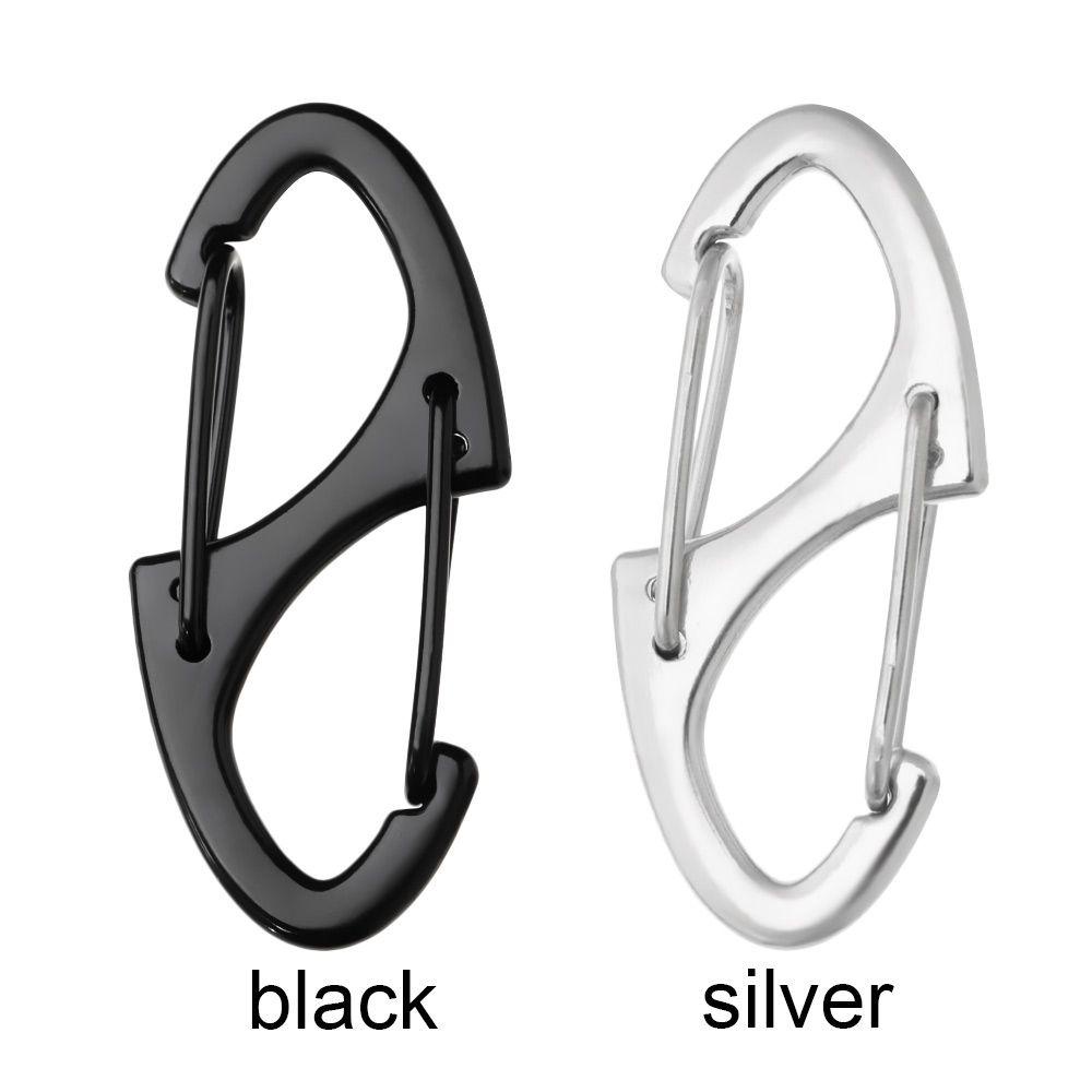 Myrongvn 10 Chiếc Móc Carabiner Hợp Kim Kẽm Màu Đen|Khóa Hai Mặt Hình Chữ S Cho Ba Lô