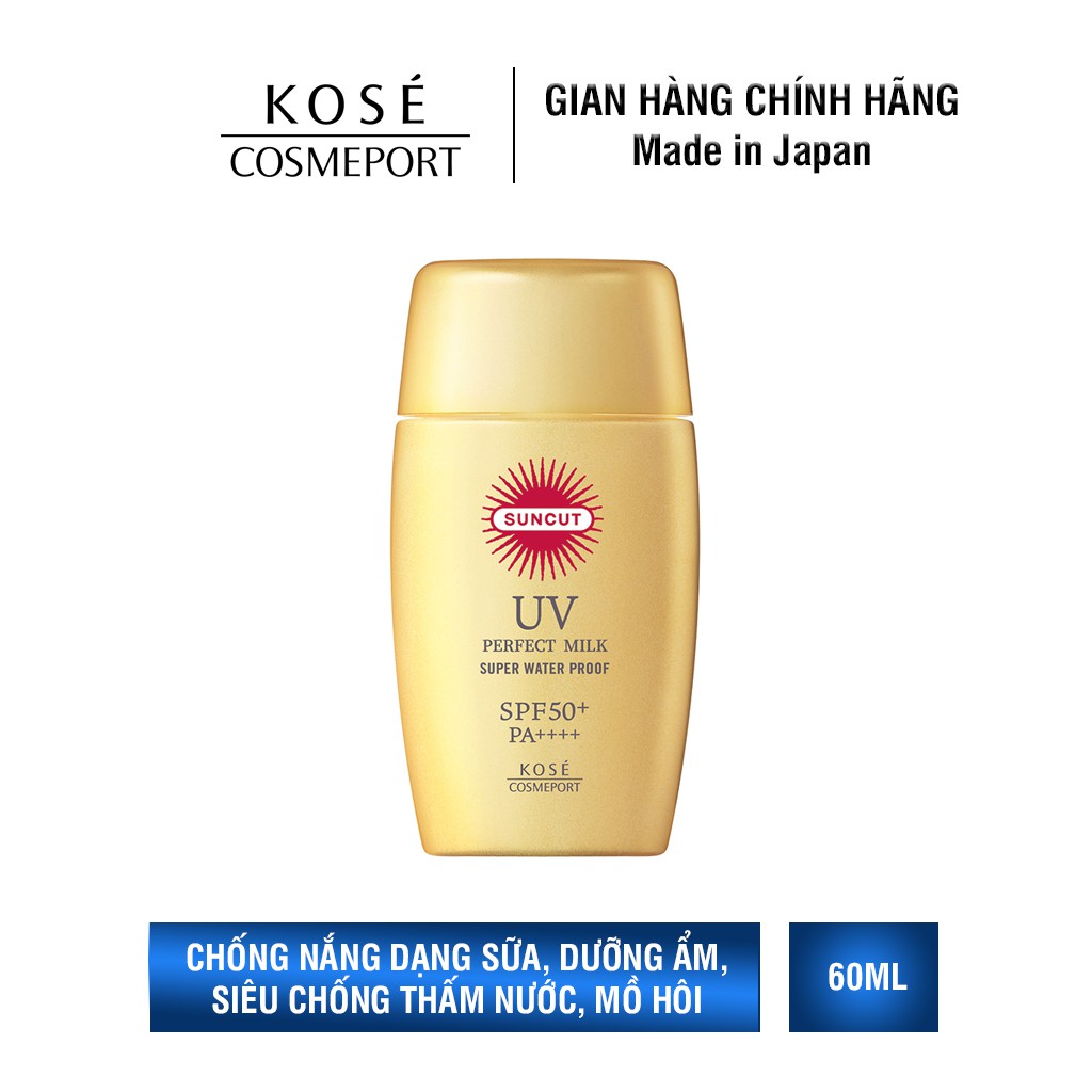 Chống nắng dạng sữa Kosé Cosmeport Suncut Milk Super Water Proof SPF50+/PA++++ 60g