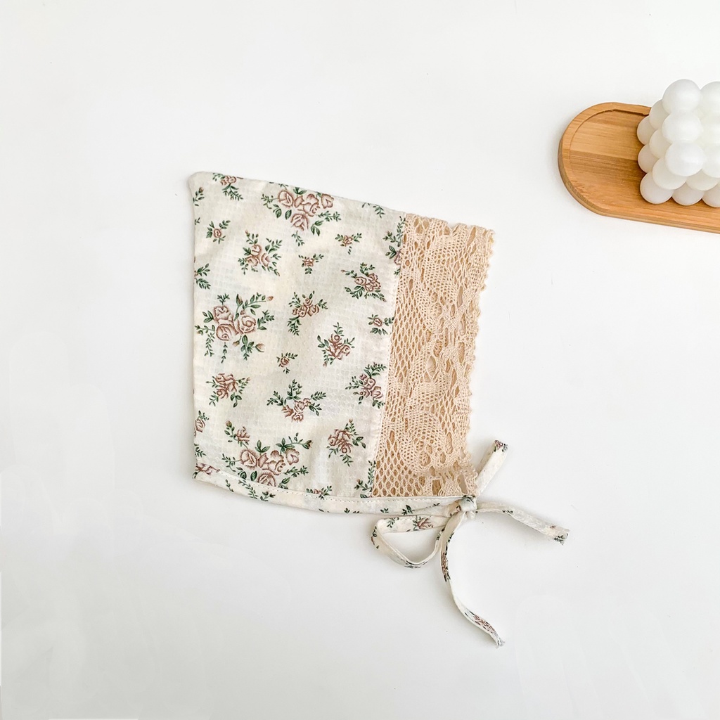 Set áo liền quần và mũ trùm đầu xinh xắn cho bé gái sơ sinh