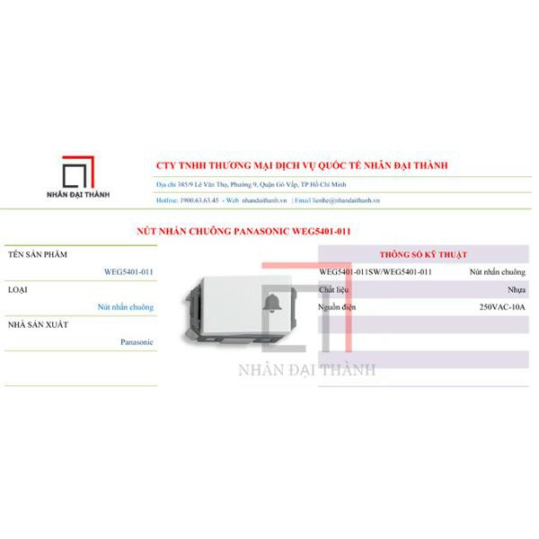 NÚT NHẤN CHUÔNG PANASONIC WEG5401-011SW