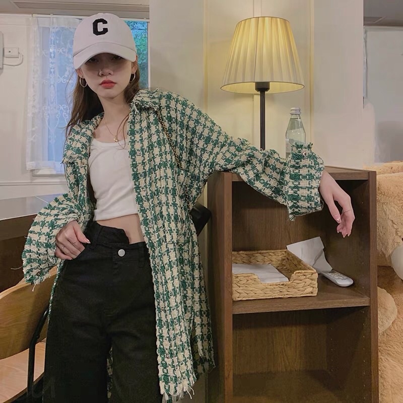 ÁO SƠ MI DẠ TWEED ZARA MÀU CỰC TÔN DA FORM OVERSIZE