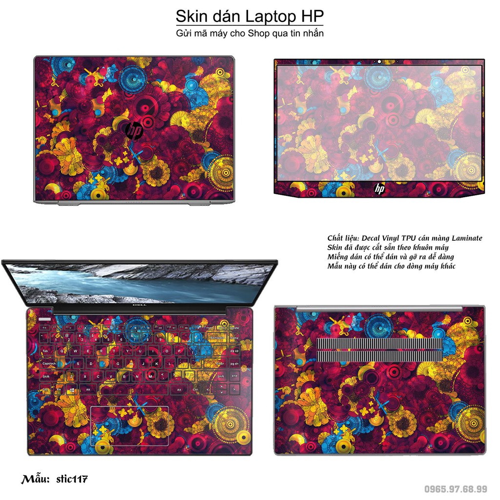 Skin dán Laptop HP in hình Hoa văn sticker nhiều mẫu 19 (inbox mã máy cho Shop)