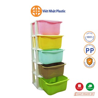 Tủ đựng đồ 5 tầng đa sắc màu Việt Nhật Plastic có bánh xe
