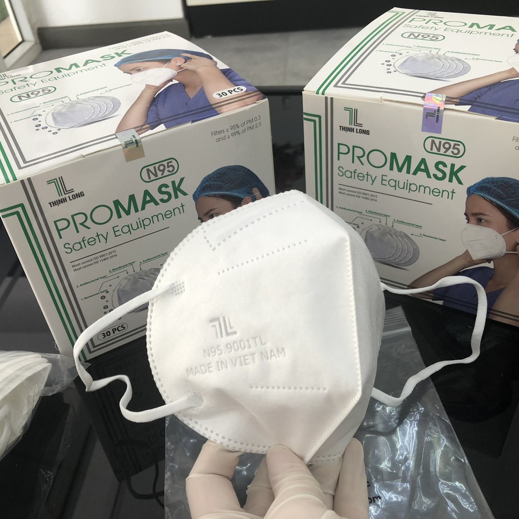 N95 Maski - Khẩu trang y tế 3M N95 Thịnh Long - 5 lớp- Mặt nạ chống bụi mịn, kháng khuẩn 99.9%