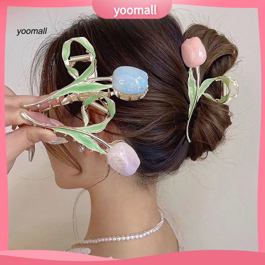 / Yo / Kẹp Tóc Kim Loại Hình Hoa Sang Trọng Thiết Kế Bó Hoa