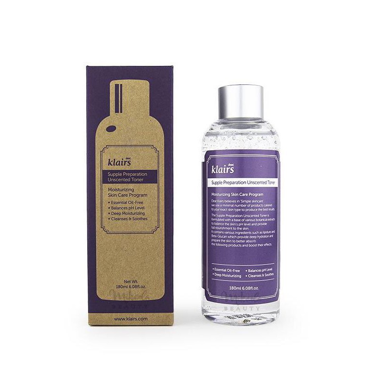 Nước Hoa Hồng / 𝘍𝘳𝘦𝘦𝘴𝘩𝘪𝘱 / Toner Không Mùi Klairs Supple Preparation Unscented 180 ML - Julia Beauty - Sp33 | BigBuy360 - bigbuy360.vn
