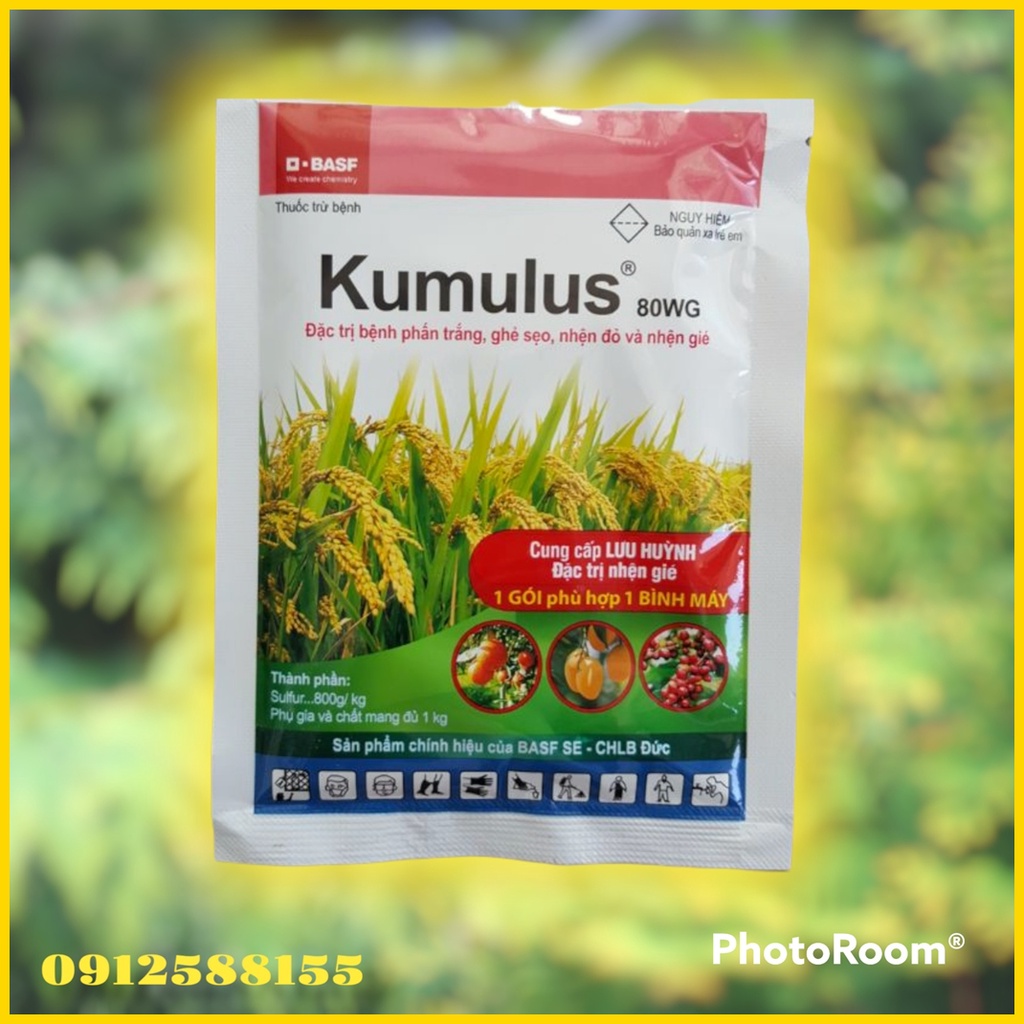 Thuốc trừ bệnh phấn trắng, ghẻ sẹo, nhện đỏ cho cây trồng Kumulus 80WG (gói 100g)