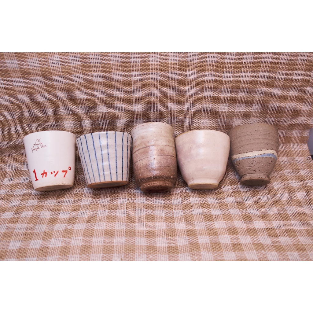 Ly gốm sứ Nhật trồng cây sen đá, xương rồng