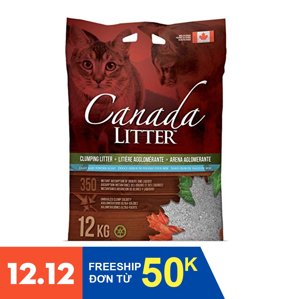 Cát mèo Canada Litter 12kgs Hương Baby Powder