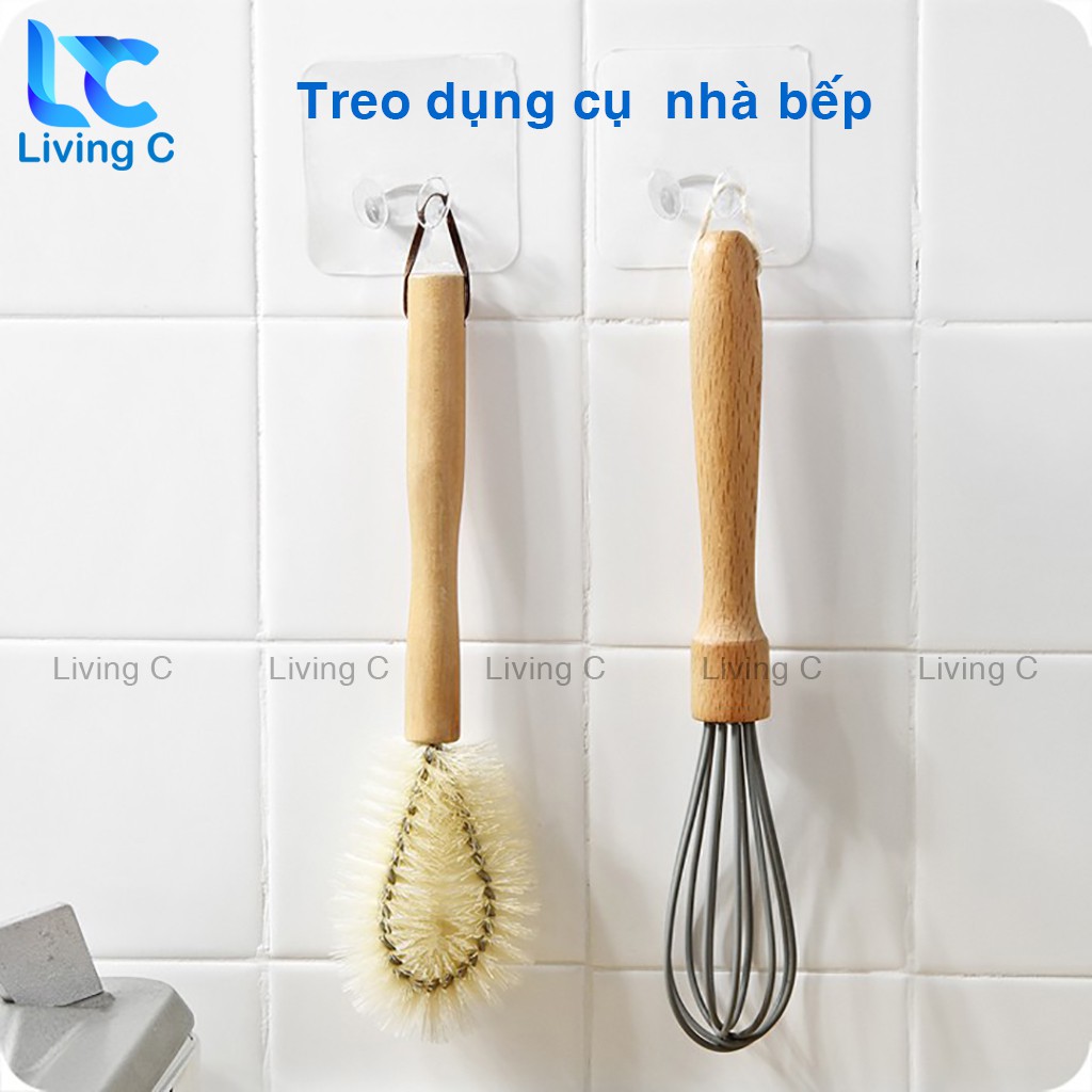 Móc dán tường treo dây điện phích cắm điện thoại dán tường Living C , bộ 5 móc treo đa năng dán tường _B25