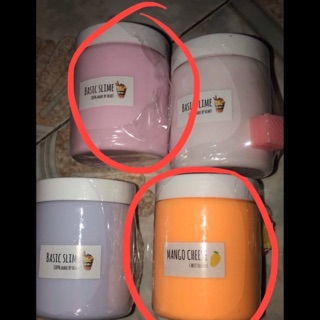2 hũ slime basic hồng tím