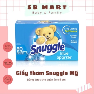Giấy thơm quần áo Snuggle hộp 80 tờ / mùi thơm dịu nhẹ, tươi mát