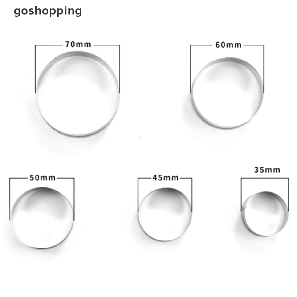 Set 5 Khuôn Tròn Làm Bánh Bằng Thép Không Gỉ
