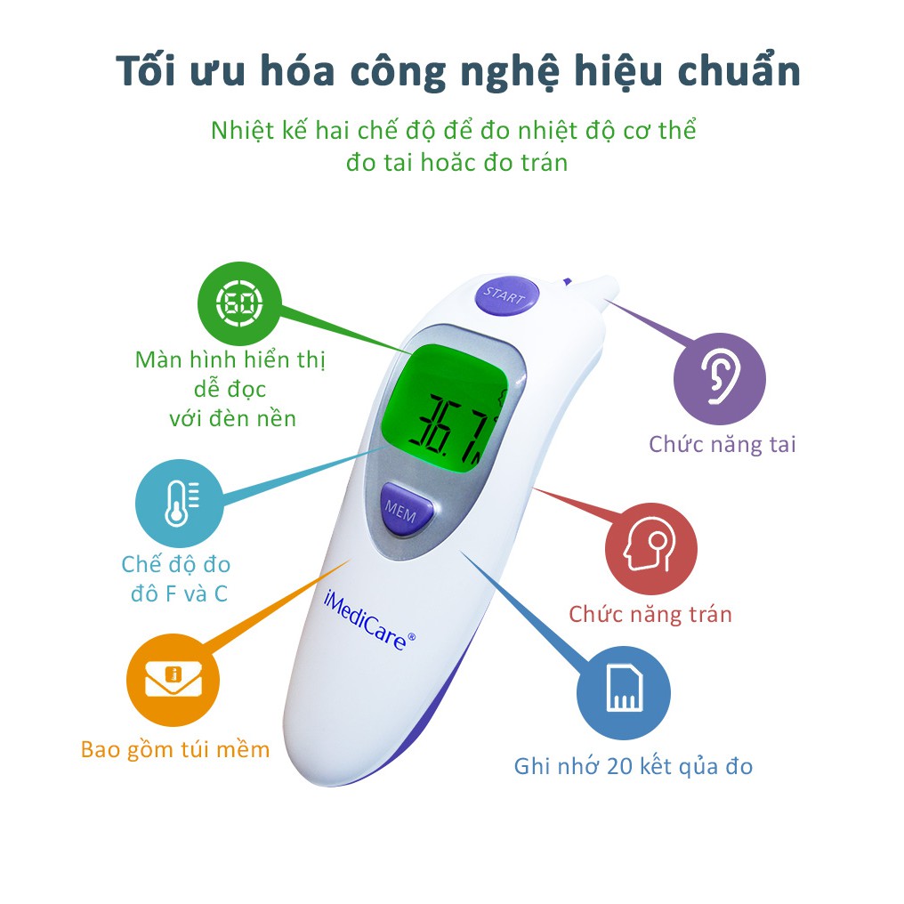 Nhiệt kế điện tử hồng ngoại iMedicare 9S V335