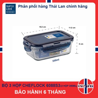 BỘ 3 HỘP THUỶ TINH CHEFLOCK 6088S3