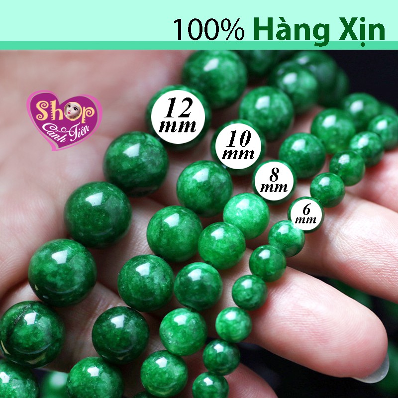 Hạt đá phong thủy Xanh Lá 6-12mm Hợp mệnh Mộc và Hỏa, Cam kết TỰ NHIÊN 100%