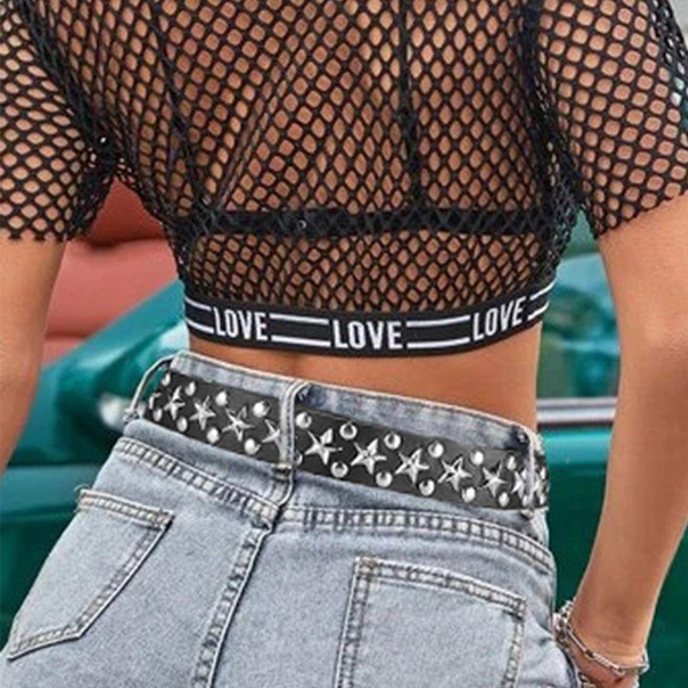 Epoch Thắt Lưng Da Pu Đính Đinh Tán Phong Cách Goth Cá Tính Cho Nữ