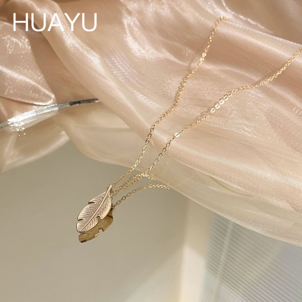 Vòng cổ Kim Loại Mỏng Mặt Lá Vàng Đính Đá Zircon Sang Trọng Cổ Điển Thời Trang Giá Rẻ Cho Nữ