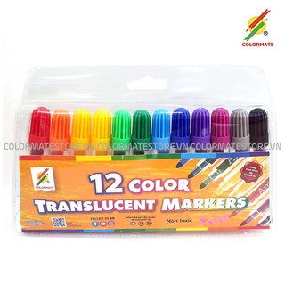 Bộ Màu Vẽ 12 Cây Bút Lông Translucent Markers - COLORMATE