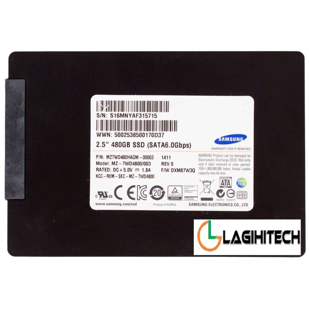 *LAGIHITECH* (LIKE NEW) SSD Enterprise Samsung SM843T 480GB - Chính Hãng Samsung