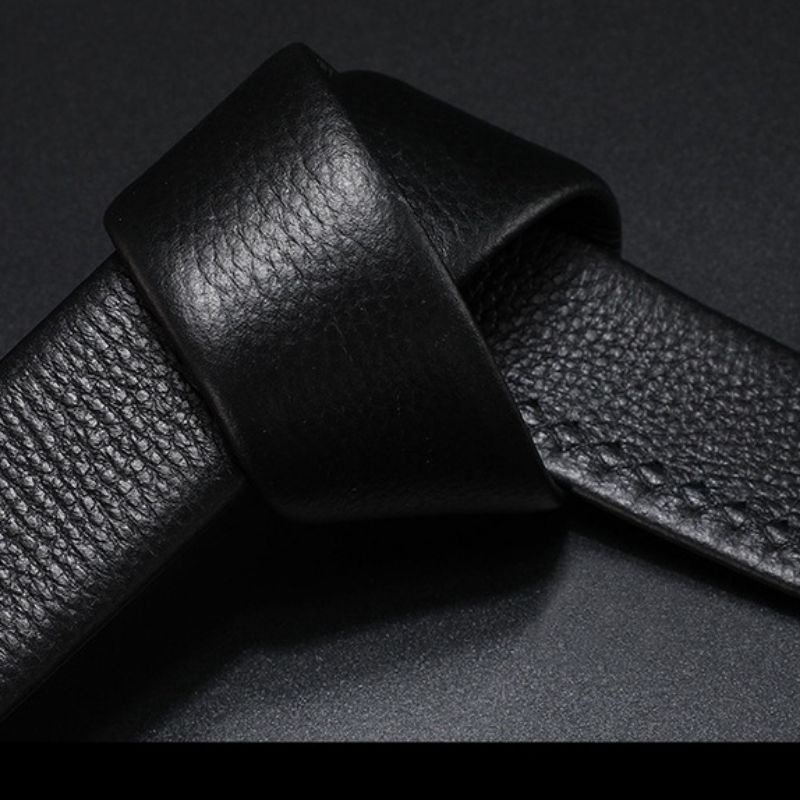 Thắt Lưng Nam Da Cao Cấp, Mặt Khóa Xoay 360, Khóa Tự Động Mạ Vang, Đen, Bạc Sang Trọng TL235