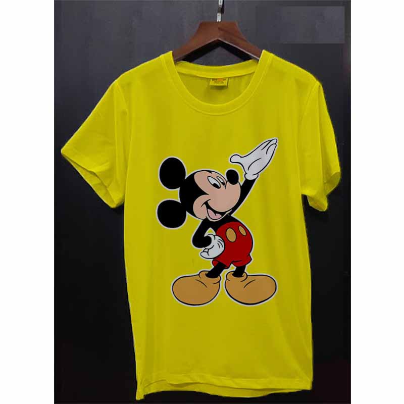 Áo thun Unisex -  Mickey xin chào Cotton Thun - Dẽ Thương