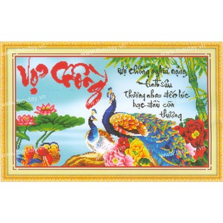 Tranh Thêu Chữ Thập 3D Vợ Chồng Nghĩa Nặng Tình Sâu 222961 (KHÁCH TỰ THÊU) KT:57X36CM