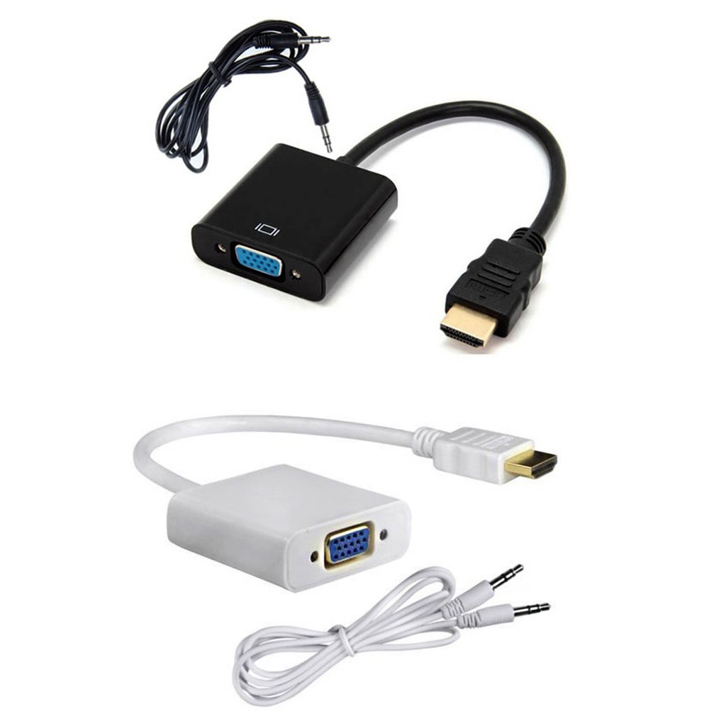 Cáp chuyển đổi HDMI sang VGA kèm dây audio 3.5-Bộ đầu chuyển cổng HDMI ra VGA giắc HDMI to VGA,dây máy chiếu -dc404