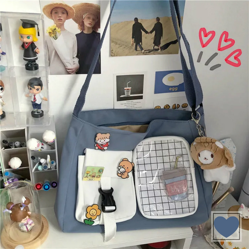 [Mã FASHIONCB264 giảm 10K đơn bất kỳ] Túi Vải Canvas Đeo Vai Phong Cách Hàn Quốc Xinh Xắn Dành Cho Nữ