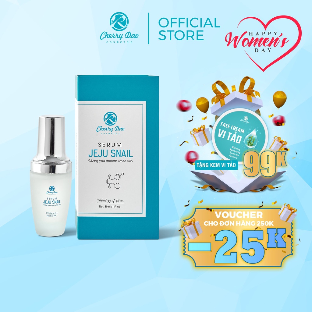 Serum Jeju Snail CRD tinh chất ốc sên dưỡng trắng da mặt - se khít lỗ chân lông, chống lão hoá da 30ml