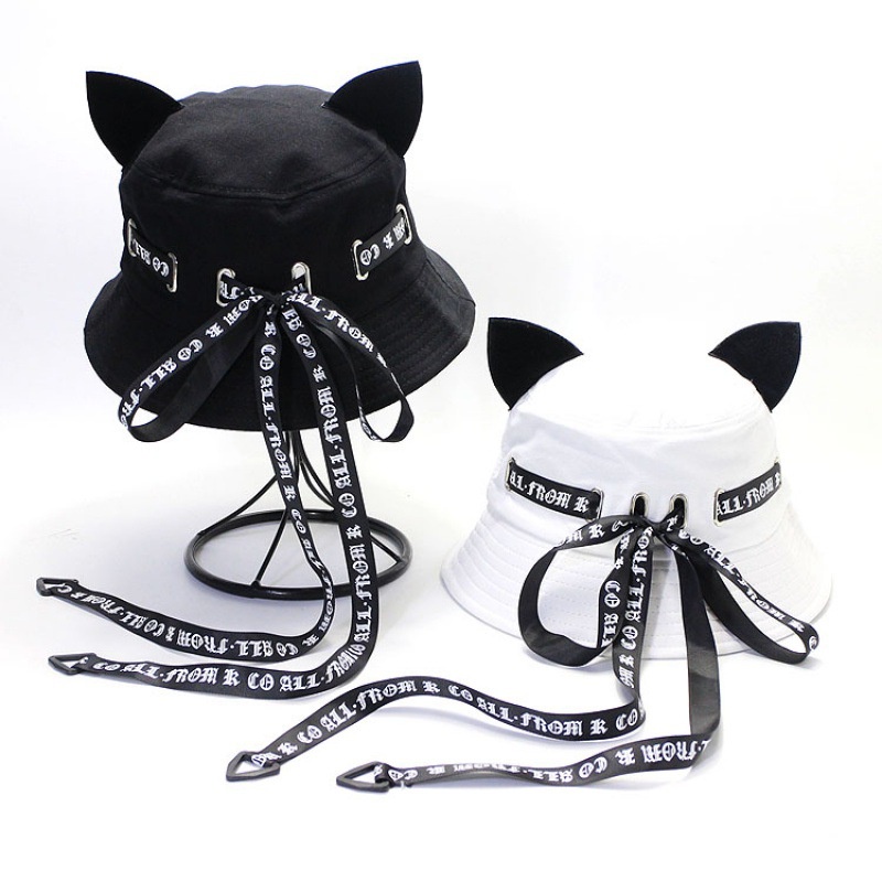 Cute fisherman hat with cat ears children's all-match basin hat sun hat