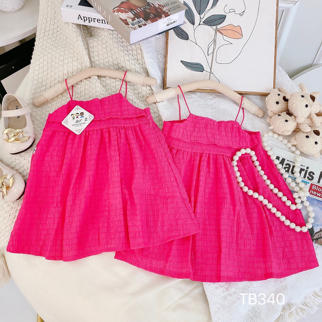 VAY40 - Váy bé gái, Váy 2 dây xòe, chất xốp cho bé từ 8-18kg, Richkid123