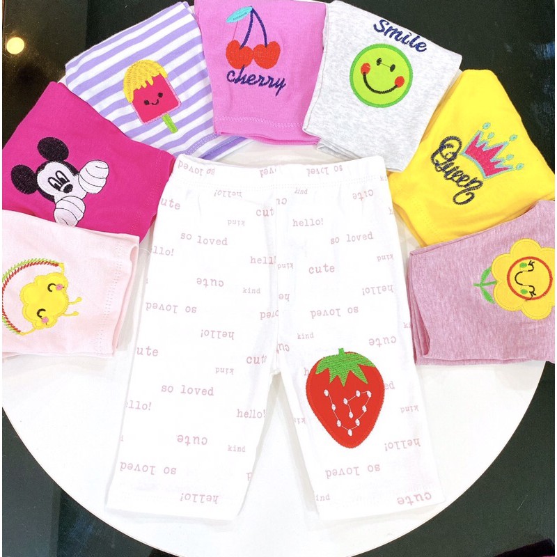 Xả kho quần legging lửng thêu hình size 7-9kg