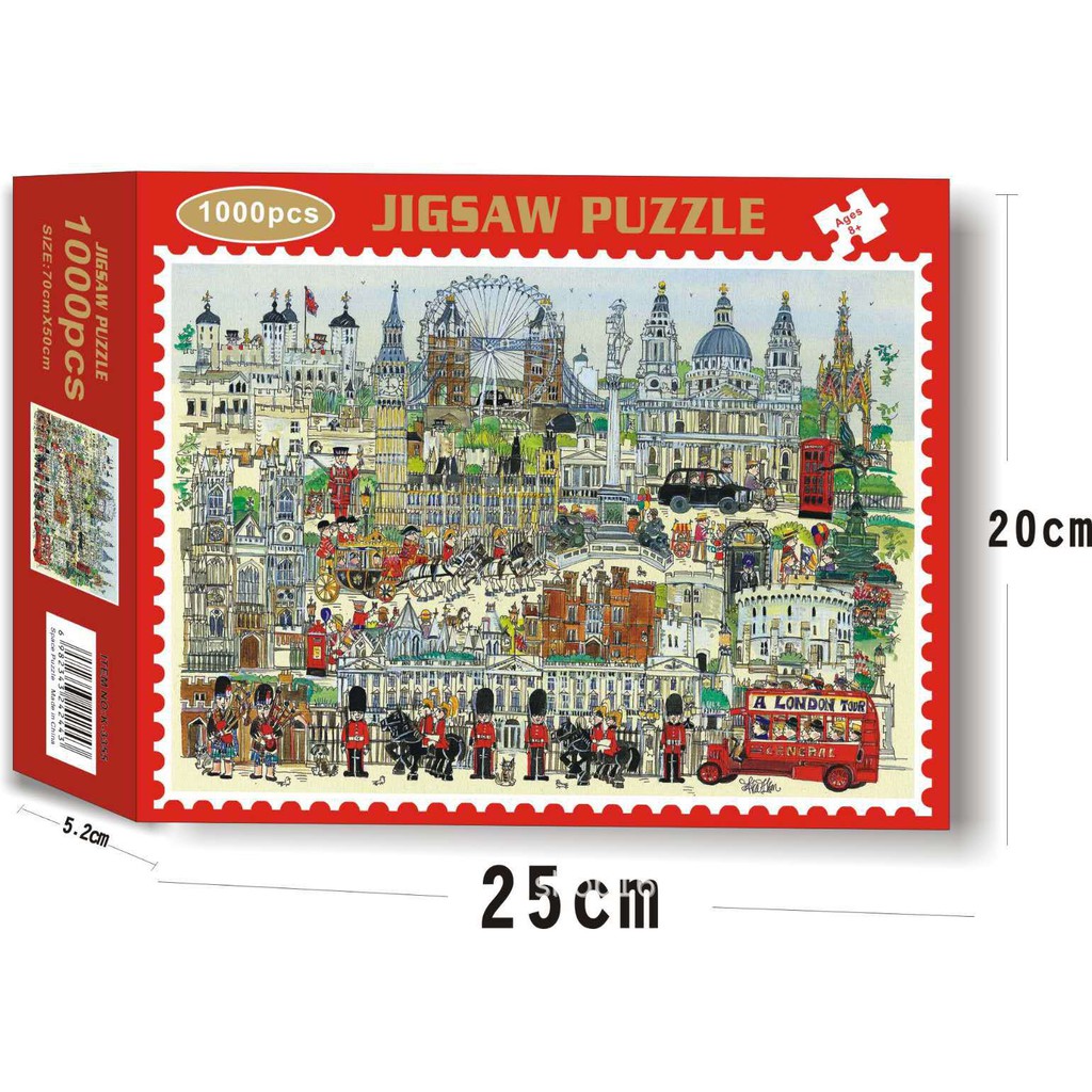 Bộ Tranh Ghép Xếp Hình 1000 Pcs Jigsaw Puzzle (Tranh ghép 70*50cm) London Tự Do Bản Thú Vị Cao Cấp-H53