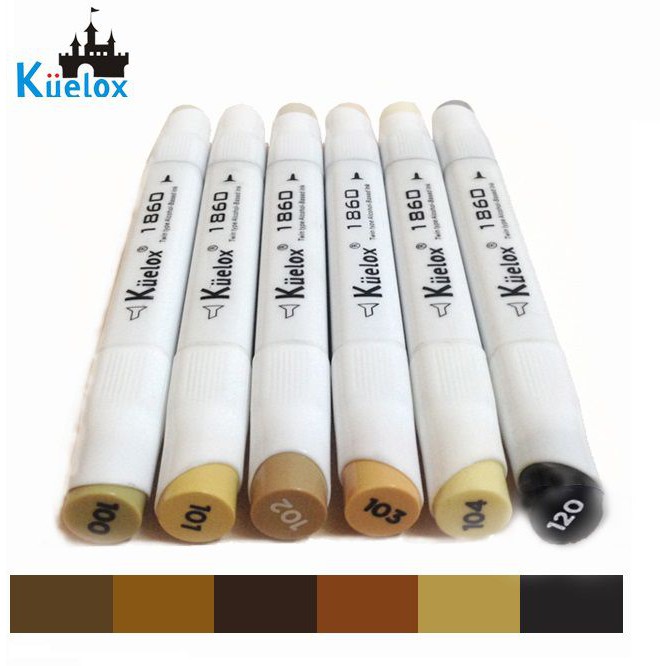 Bút Marker Fine Colour Kuelox Lẻ Tông Màu Nâu