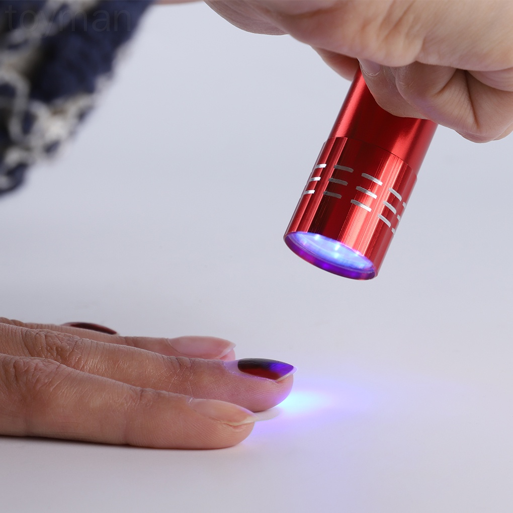 [Hàng mới về] Đèn pin UV 9 bóng Led sấy khô sơn móng tay nhanh chóng nhỏ gọn tiện lợi