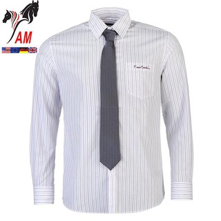 Áo Sơ Mi Nam Dài Tay Pierre Cardin Long Sleeve Shirt Mens With Giorgio Tie Cao Cấp (White Caro - UK )