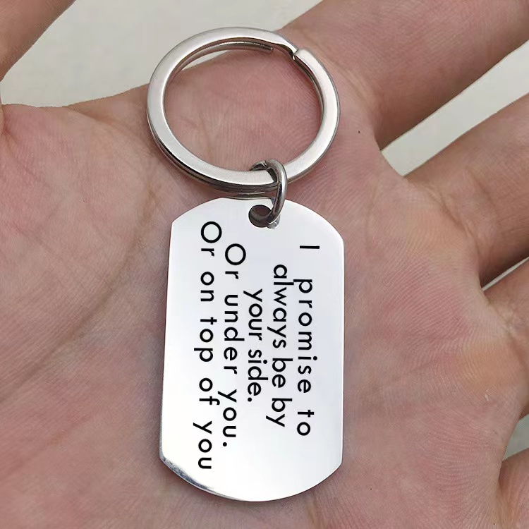 Móc Khóa Kim Loại Khắc Chữ I Promise To Always Be Your Side
