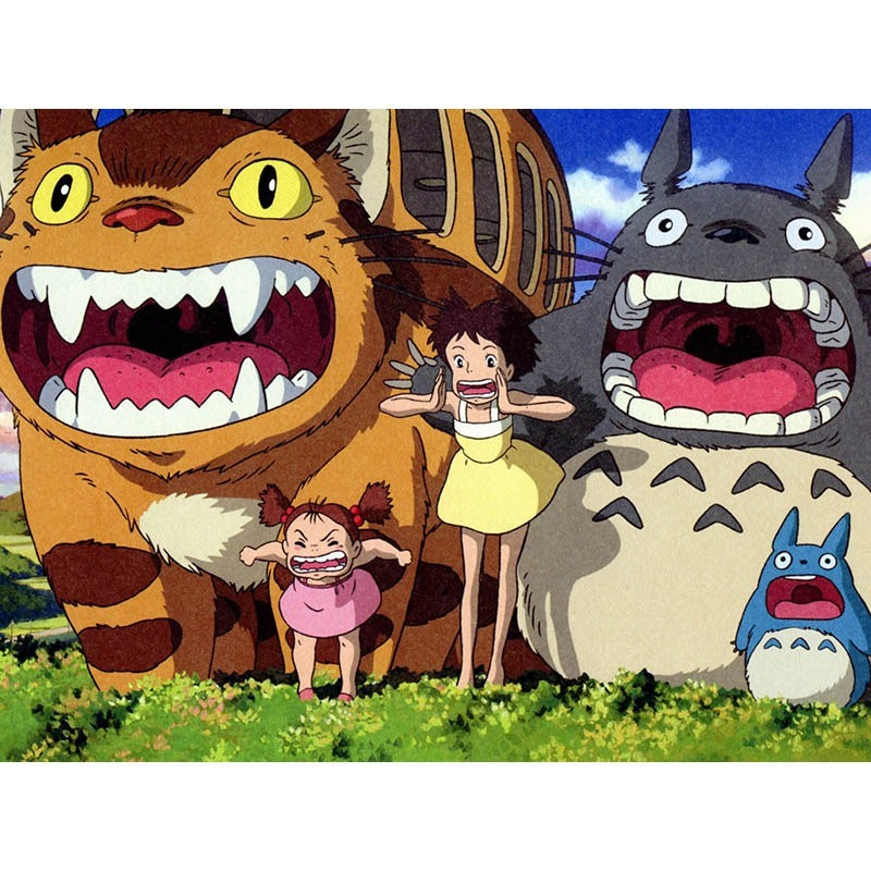 Bộ Tranh Đính Đá Tự Làm Họa Tiết Totoro 40x30cm Trang Trí Nội Thất