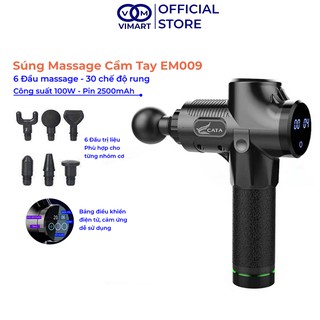 Súng Massage cầm tay Cao Cấp Cát Á ,máy massage có 6 Đầu 30 Chế Độ Giãn Căng Cơ, toàn thân