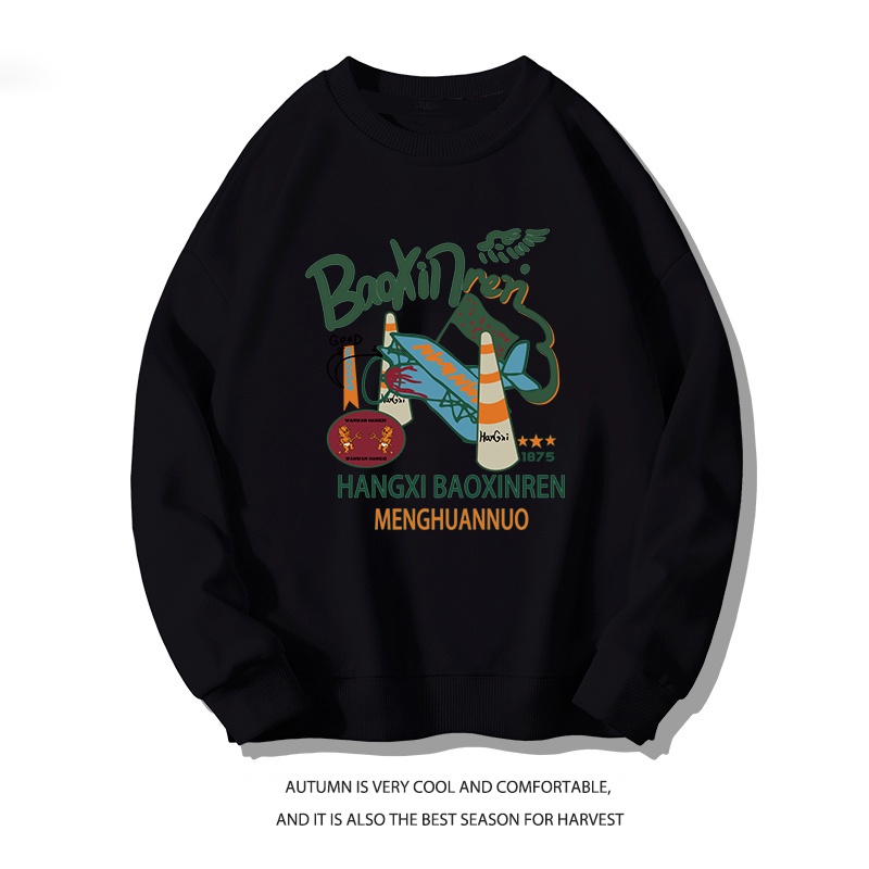 Áo thun nữ NRVP dài tay dáng rộng in hình phong cách Hàn Quốc mới