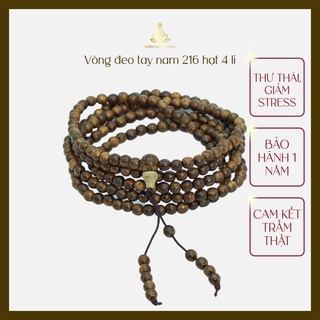 Vòng đeo tay trầm hương 216 hạt 4li tốc vườn - Nhiên Trầm Hương