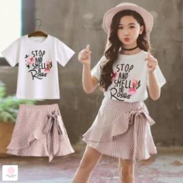 Thời trang bé gái 12 tuổi (3 - 12 tuổi)  ☑️ Set Quần Áo Thời Trang Năng Động Dành Cho Nữ