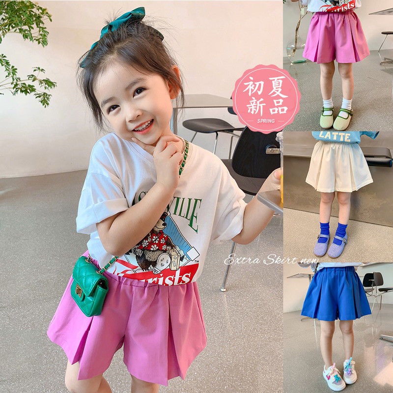 Quần ngắn ống rộng Màu Sắc Đơn Giản Dễ Phối Đồ Thời Trang Hè Phong Cách Hàn Quốc Cho Nữ