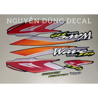 Nguyên bộ tem (3 lớp) Wave Thái 110 màu nhớt đời 1999_Decal