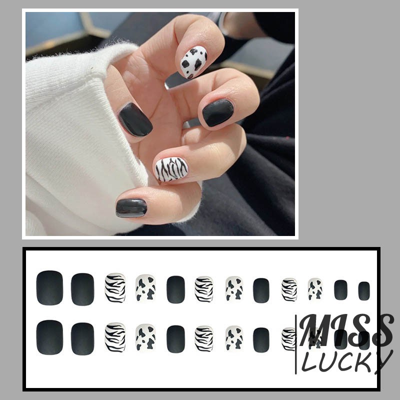 Set 24 Móng Tay Giả Họa Tiết Da Báo Thời Trang Cá Tính Cho Nữ