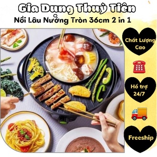 Nồi lẩu nướng tròn 36cm 2in1