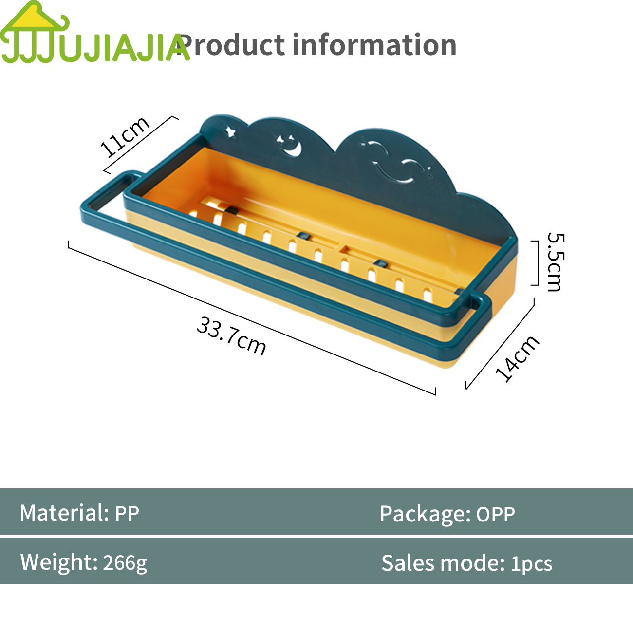 Kệ Để Đồ JUJIAJIA Bằng Nhựa PP Gắn Tường Có Giá Treo Khăn Tiện Lợi